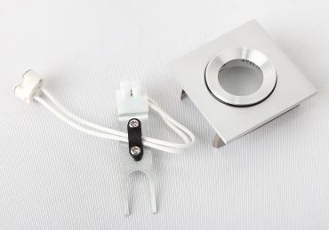 Maxlight Shower - inbouwspot 1L - 60 x 60 mm, Ø 46 mm inbouwmaat - IP44 - geborsteld aluminium