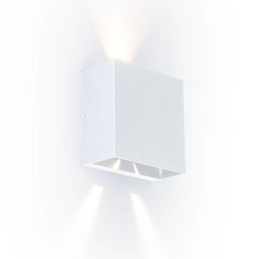 Lutec Gemini Beams - 11 x 11 x 5,4 cm - 10W LED incl. - IP54 - wit - warm wit