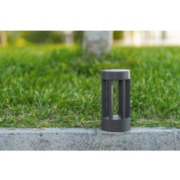 Nova Luce Devora - tuinpaal - Ø 11 x 22 cm - 8W LED incl. - IP54 - donkergrijs