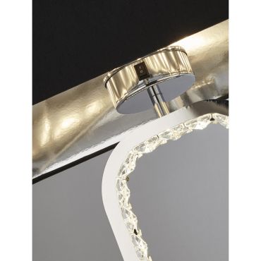 Searchlight Aura - staanlamp - 151 cm - 6W dimbare LED incl. - zwart en chroom
