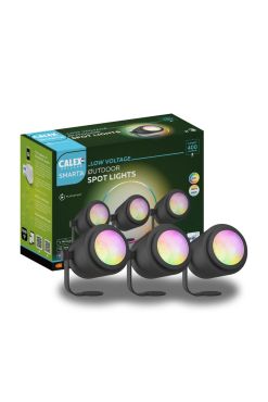 Calex Smart - Outdoor Spotlight set of 3 - 6,5 x 7 x 24 cm - 24V - IP44 - zwart