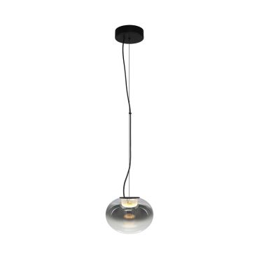 VK Lighting Iori - hanglamp - Ø 20 x 125 cm - 5W LED incl. - zwart en rookgrijs