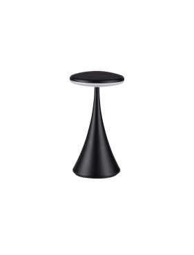 Nova Luce Elbo - oplaadbare tafellamp buiten - Ø 9 x 17 cm - 2W dimbare LED incl. - IP54 - zandzwart