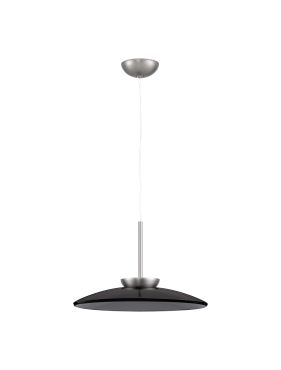 Nova Luce Esti - hanglamp - Ø 50 x 240 cm - 21W dimbare LED incl. - geborsteld nikkel en rokerig glas