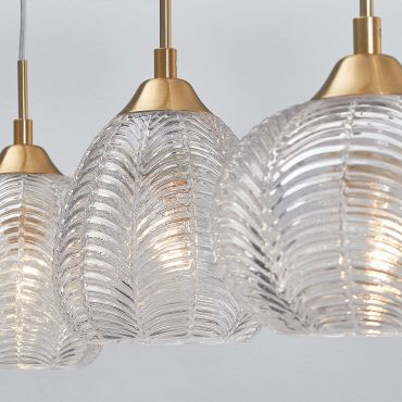 Nova Luce Vario - hanglamp - 76 x 18 x 120 cm - satijn goud en transparant