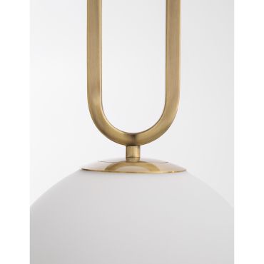 Nova Luce Grus - hanglamp - Ø 25 x 120 cm - messing en opaal