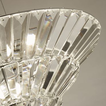 Searchlight Savannah - plafond/hanglamp - Ø 50,5 x 150 cm - chroom en transparant
