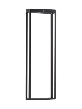 Nova Luce Berni - tuinpaal met sensor op zonne-energie - 23 x 70 x 8,6 cm - 2W LED incl. - IP65 - donker antraciet