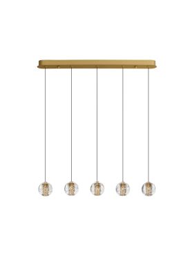 Nova Luce Licio - hanglamp - 84 x 150 x 10 cm - 16W dimbare LED incl. - goud