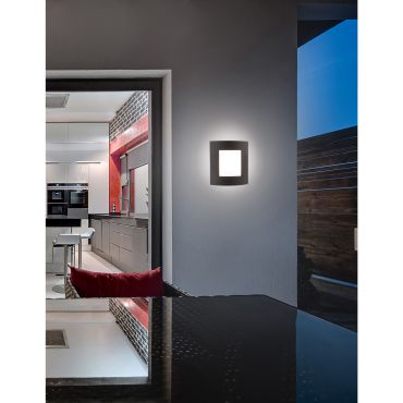 Nova Luce Zenith - buiten wandverlichting - 23 x 9,5 x 26,4 cm - IP44 - donkergrijs en wit