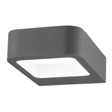 Nova Luce Acqua - buiten wandverlichting - 12 x 18 x 5 cm - 6W LED incl. - IP54 - donkergrijs