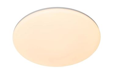 Lucide Olson - plafondlamp - Ø 45 x 4,5 cm - 45W LED incl. - instelbare lichtkleur - IP44 - opaal en wit
