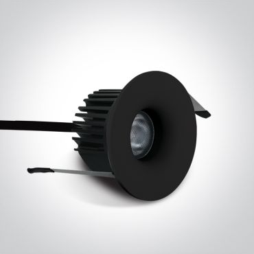 ONE Light Recessed Spots Fixed LED - inbouwspot - Ø 80 mm, Ø 60 mm inbouwmaat - 6,5W dimbare LED incl. - IP65 - zwart