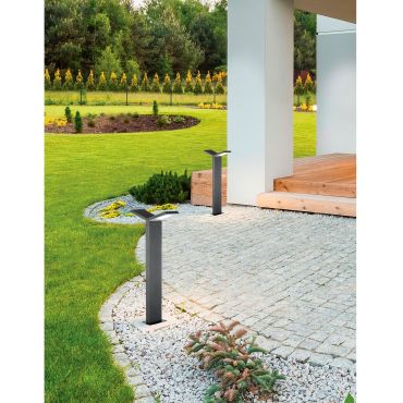 Nova Luce Park - tuinpaal - 12 x 22 x 80 cm - 2 x 6W LED incl. - IP54 - donkergrijs