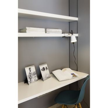 Faro Studio - klemlamp - 9 x 30 x 14 cm - glanzend wit