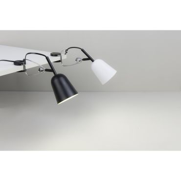Faro Studio - klemlamp - 9 x 30 x 14 cm - zwart en crème