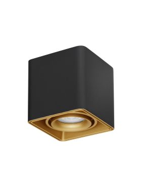 Nova Luce Nami - opbouwspot - 11 x 11 x 10 cm - zwart en goud