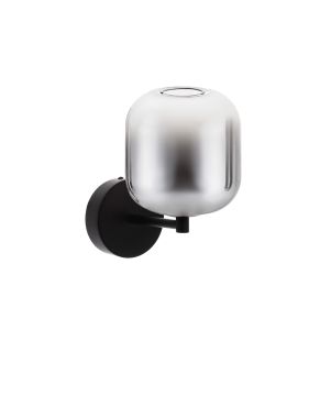 Nova Luce Aelia - wandlamp - Ø 14 x 22 cm - 3W LED incl. - mat zwart en rokerig grijs
