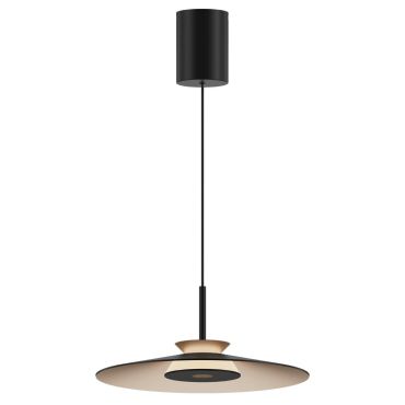 VK Lighting Elise - hanglamp - Ø 25 x 311 cm - 10W dimbare LED incl. - zwart en champagne goud