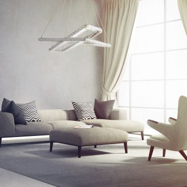 Searchlight Clover - hanglamp - 80 x 26 x 120 cm - 50W LED incl. - chroom