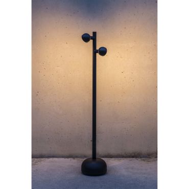 Faro Brot - buiten vloerlamp met kabel en stekker - Ø 16 x 90 cm - 10W LED incl. - IP65 - zwart