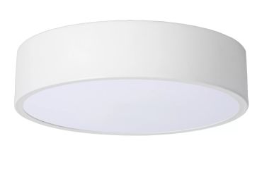Lucide Unar - plafondverlichting - Ø 20 x 5 cm - 12W dimbare LED incl. -  3 stappen dimmer - wit