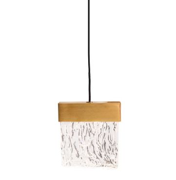 Maxlight Vetro - hanglamp - Ø 13 x 180 cm - 4,5W dimbare LED incl. - geborsteld goud