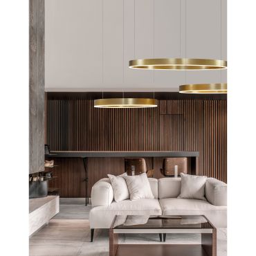 Nova Luce Motif - hanglamp - Ø 100 x 150 cm - 55W dimbare LED incl. - messing goud