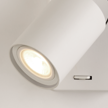 Projectlight Phoebe - opbouw wand spot met schakelaar - 12 x 7 x 11 cm - wit
