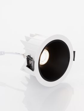 Nova Luce Brady - inbouwspot - Ø 14 x 9 cm - Ø 130 mm inbouwmaat - 20W LED incl. - IP67- wit met zwart