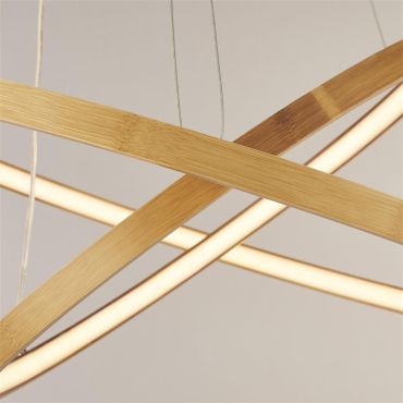 Searchlight Eternity - hanglamp - Ø 50 x 125 cm - 12W LED incl. - goud en lichtbruin