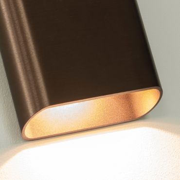 Artdelight Diaz Large - wandverlichting - 4 x 14,5 x 20 cm - 2 x 6W LED incl. - IP65 - geborsteld brons