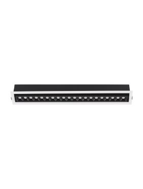 Nova Luce Cantia - inbouwspot - 59,4 x 8,2 cm - 576 x 72 mm inbouwmaat - 30W LED incl. - zwart - warm wit