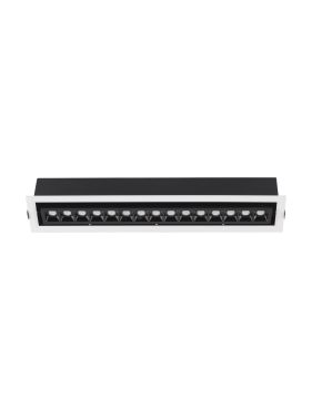 Nova Luce Cantia - inbouwspot - 46 x 8,2 cm - 443 x 72 mm inbouwmaat - 22,5W LED incl. - zwart - warm wit
