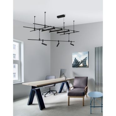 Nova Luce Nox - lichtpunt magnetisch railsysteem - 45,4 x 7,4 cm - 15W LED incl. - zandzwart