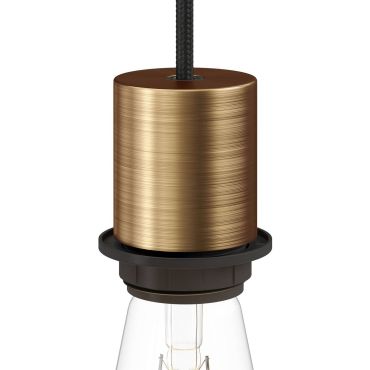 Creative Cables - E27 fitting met kabelklem  - Ø 4,5 x 5,1 cm - geborsteld brons