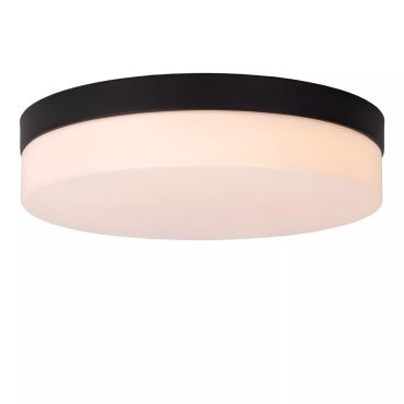 Lucide Biskit - plafondlamp met bewegingssensor - Ø 28 x 7,5 cm - 18W LED incl. - IP44 - zwart