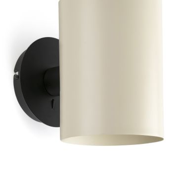 Faro Guadalupe - wandverlichting - 17 x 23,5 x 23 cm - zwart en beige