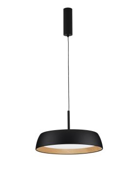 Nova Luce Sigi - hanglamp - Ø 45 x 180 cm - 40W dimbare LED incl. - zandzwart en hout