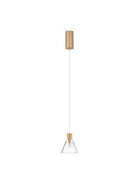 Nova Luce Glass Doc - hanglamp - Ø 12 x 120 cm - 5W LED incl. - goud