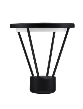 Nova Luce Virtus - sokkellamp - Ø 30 x 33 cm - 16W LED incl. - IP65 - donker antraciet