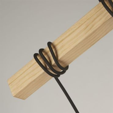 Searchlight Woody - hanglamp - 100 x 150 cm - zwart en bruin