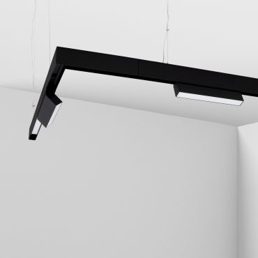 Nova Luce Q-Connector voor magnetisch opbouw/pendel profiel - 30 x 30 x 7,5 cm - zwart