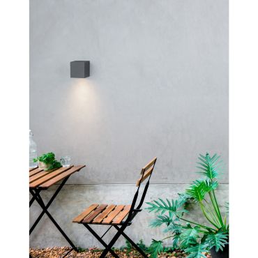 Nova Luce Nero - buiten wandverlichting - 6,7 x 8 x 8 cm - IP54 - donkergrijs