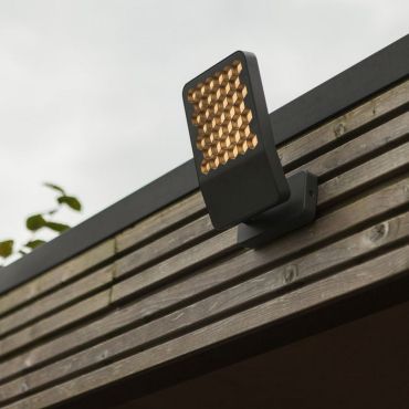 Lutec Atlantis - verstraler - 22,2 x 14,1 x 10,8 cm - 13,7W LED incl. - 4000K - IP54 - donker grijs