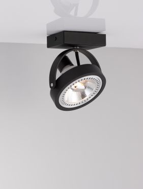 Nova Luce Thomas - opbouwspot - 6 x 19 x 14,5 cm - zwart