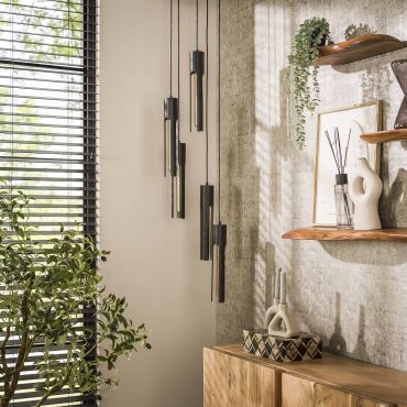 Vico Tube - hanglamp - 180 cm - zwart