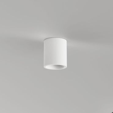 Artdelight Toulouse - plafondlamp - Ø 11 x 13 cm - wit geribbeld