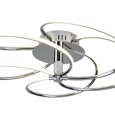 Searchlight Bardot - plafondverlichting - Ø 56 x 15 cm - 43W LED incl. - chroom en wit