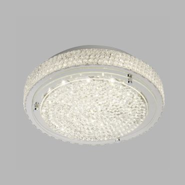 Searchlight Flush - plafondverlichting - Ø 30 x 8,5 cm - 12W dimbare LED incl. - transparant